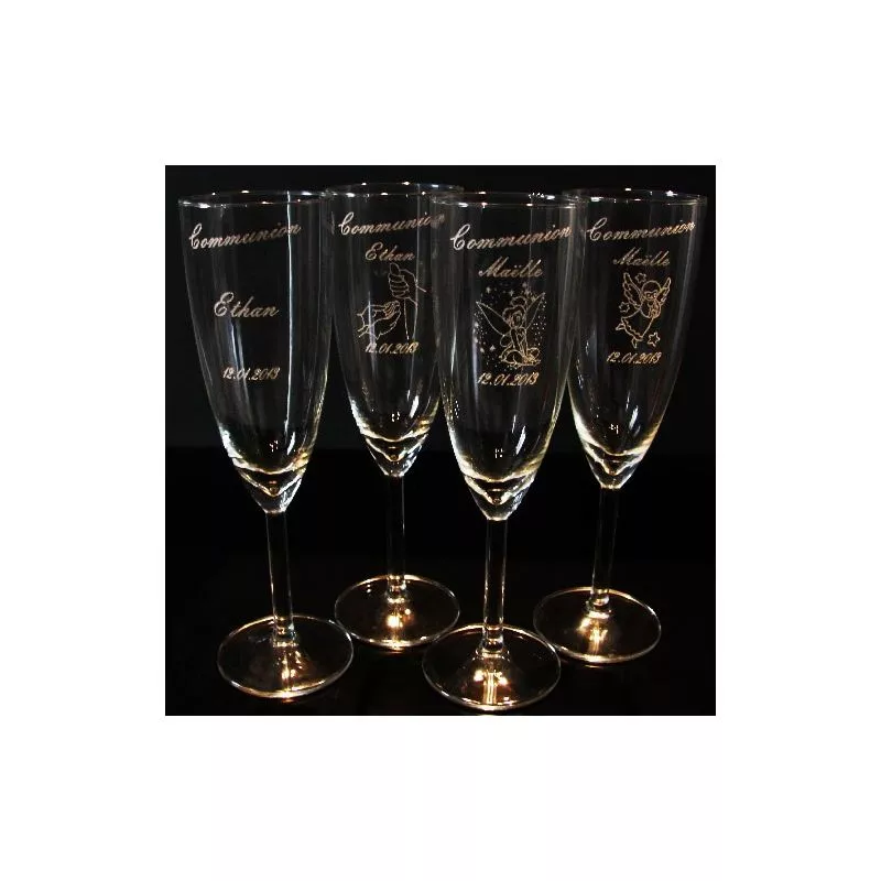 Set of 2, Le Parrain and La Marraine Custom Wine Glasses