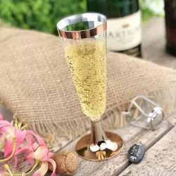flute à champagne jetable or chromé pas cher
